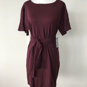 EXPRESS Burgundy Scoop Neck Dress